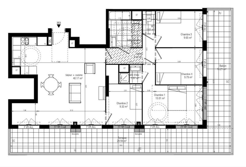 Appartement - 99 m² - 5 pièces