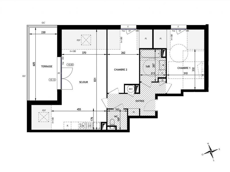 Appartement - 65 m² - 3 pièces