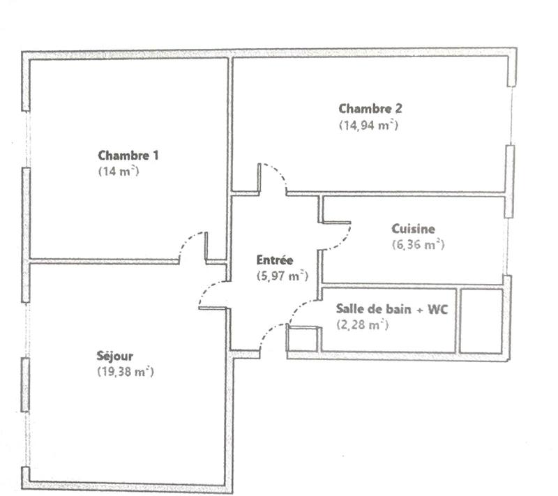 Appartement - 63 m² - 3 pièces