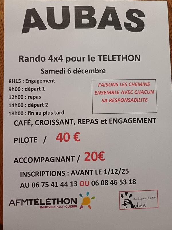 Rando 4x4 pour le téléthon