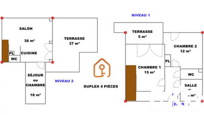 Appartement - 100 m² - 4 pièces