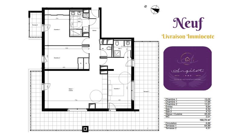 Appartement - 103 m² - 4 pièces