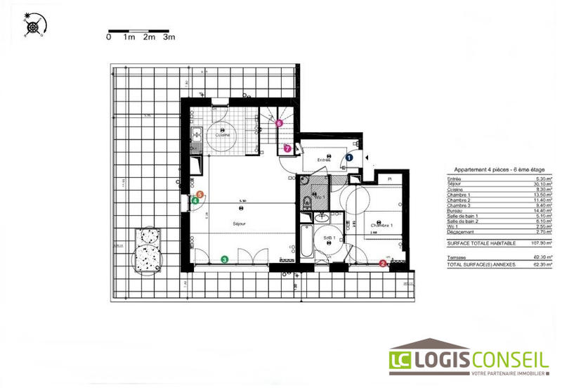 Duplex - 118 m² - 5 pièces
