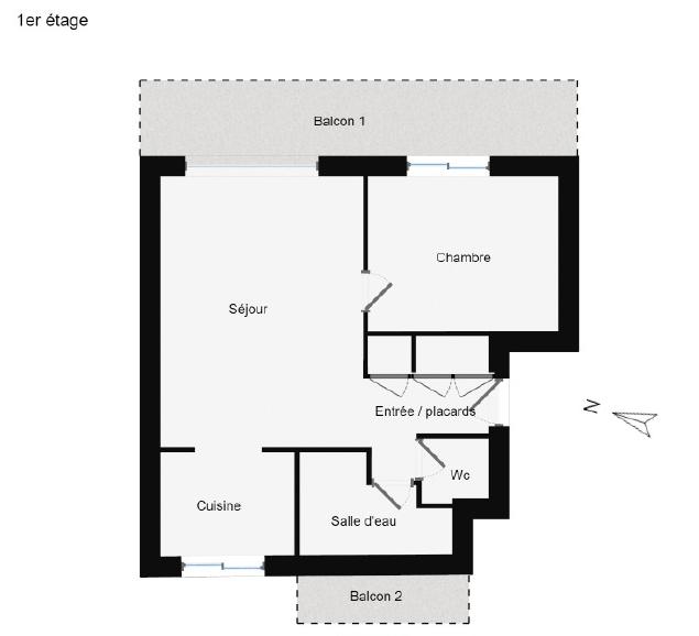 Appartement - 37 m² - 2 pièces