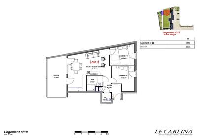 Appartement - 64 m² - 3 pièces