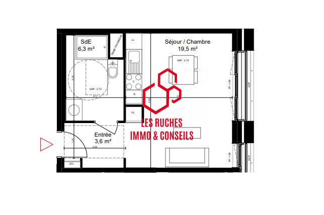 Appartement - 29 m² - 2 pièces