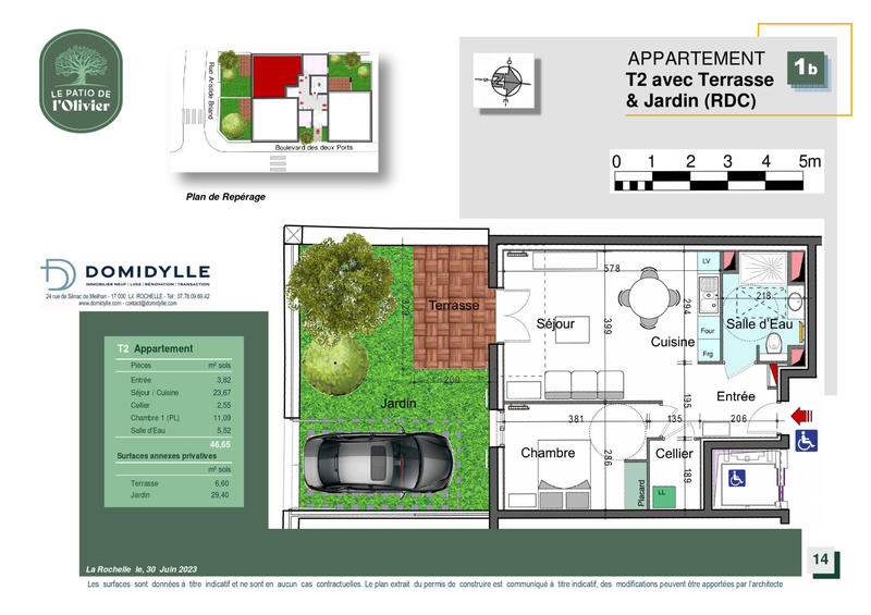 Appartement - 47 m² - 2 pièces