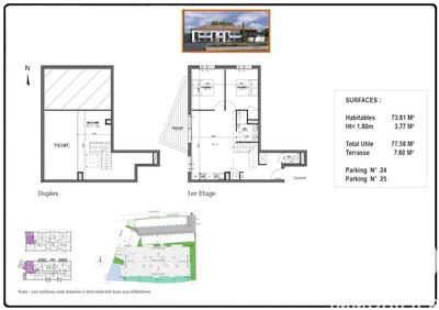 Appartement - 74 m² - 3 pièces