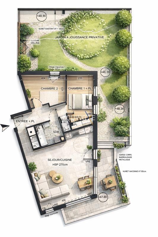 Appartement - 65 m² - 3 pièces