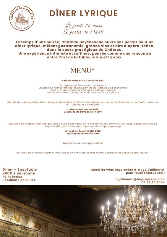 Dîner lyrique au Château Beychevelle