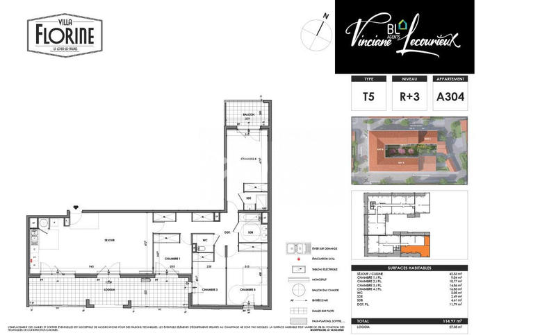 Appartement - 63 m² - 3 pièces