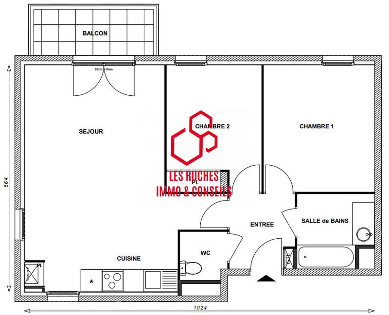 Appartement - 63 m² - 3 pièces