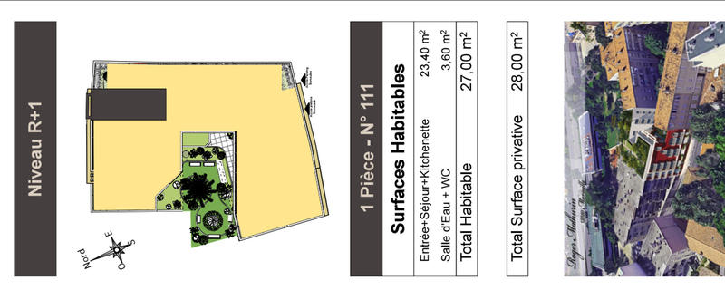 Appartement - 27 m² - 1 pièce