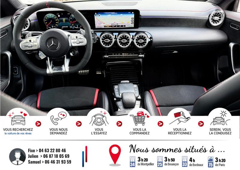 Mercedes Cla 35 Amg 306cv 4matic 7g-Dct *39.000km*Moteur à chaîne*Entretien jour chez Mercedes*Ct Ok*Pack Performance*Sièges Performance chauffants*Virtual Cockpit*Chargeur induction*Échappement Sport+ clapets*Toit ouvrant*Amg Dynamics*