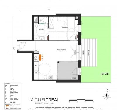 Appartement - 45 m² - 2 pièces