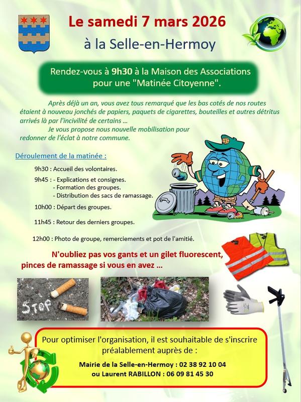 Matinée citoyenne : nettoyage de la commune