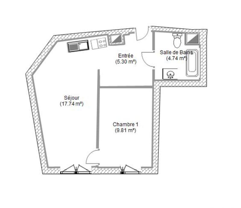 Appartement - 38 m² - 2 pièces