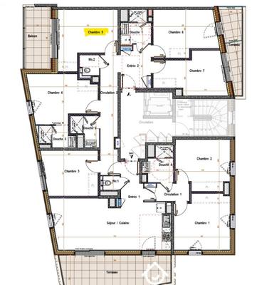 Chambre - 12 m² - 1 pièce