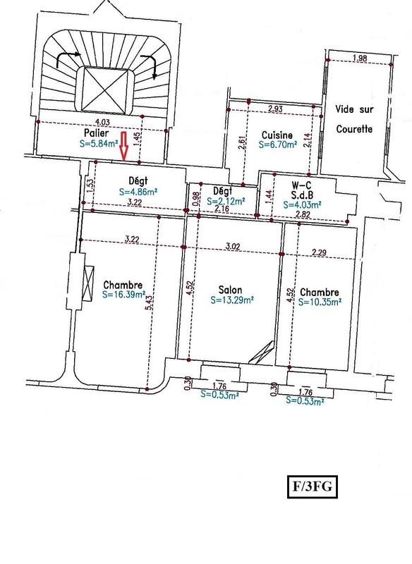 Appartement - 57 m² - 3 pièces