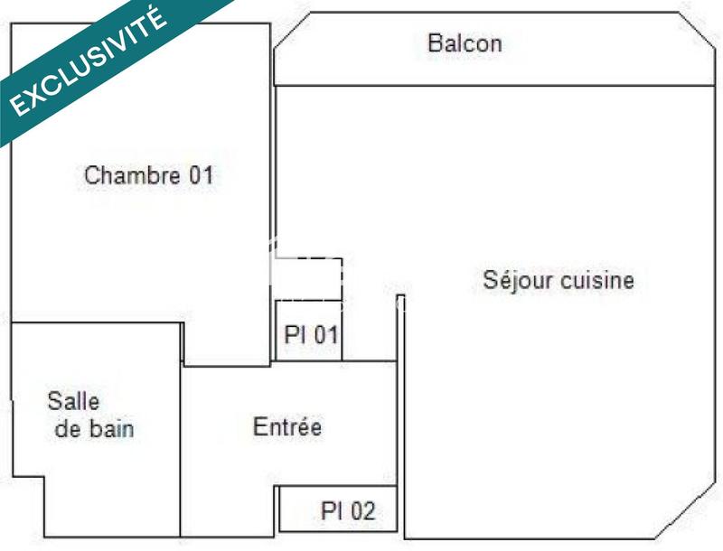 Appartement - 39 m² - 2 pièces