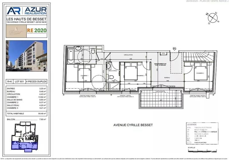 Duplex - 90 m² - 4 pièces