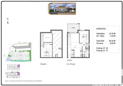 Appartement - 57 m² - 3 pièces