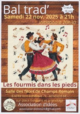 Bal Trad' à Champs-Romain, avec &quot;Les fourmis dans les pieds&quot;