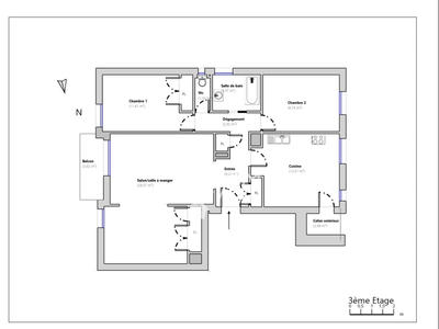 Appartement - 76 m² - 4 pièces