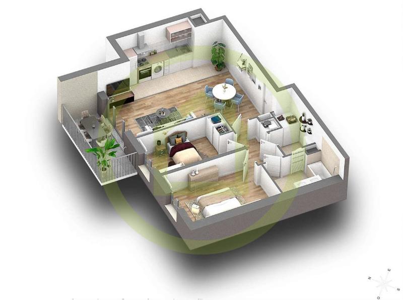 Appartement - 64 m² - 3 pièces