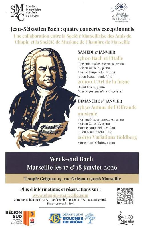 Jean Sébastien Bach : 4 concerts exceptionnels
