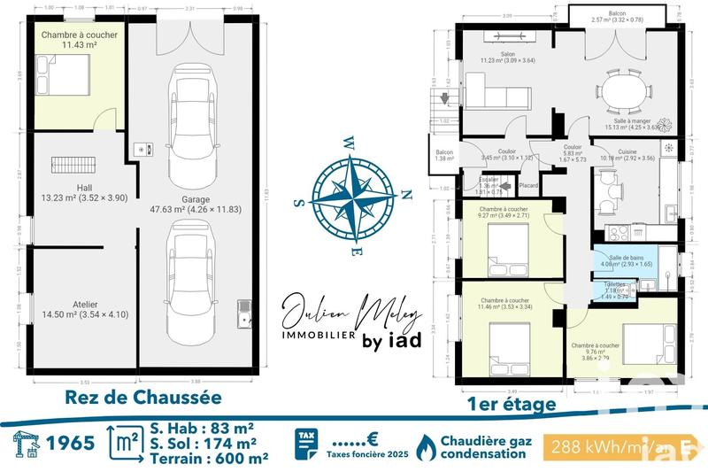 Maison - 83 m² - 5 pièces