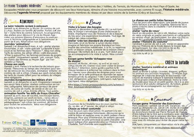 Agenda d'Hiver Escapades Médiévales en Hauts de France