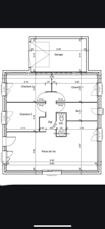 Maison - 80 m² - 4 pièces