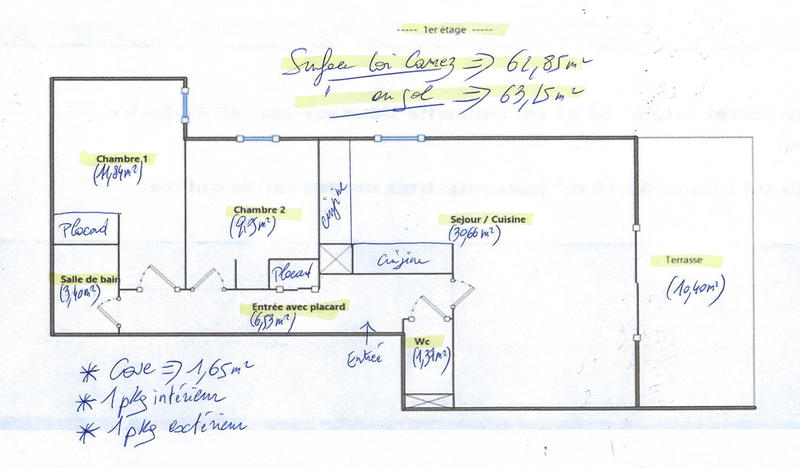 Appartement - 63 m² - 3 pièces