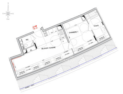 Appartement - 47 m² - 2 pièces