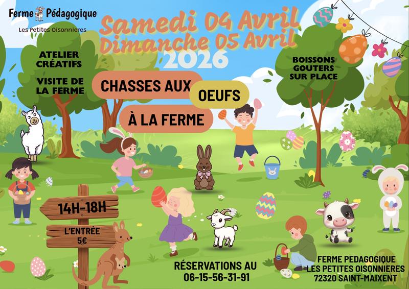Chasse aux oeufs à la ferme