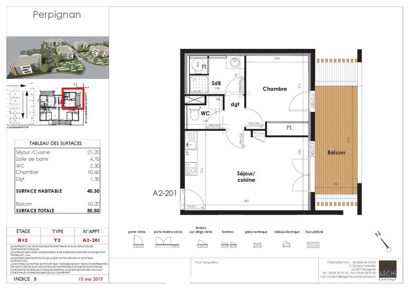 Appartement - 40 m² - 2 pièces