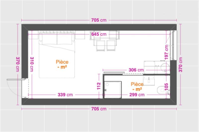 Appartement - 20 m² - 1 pièce