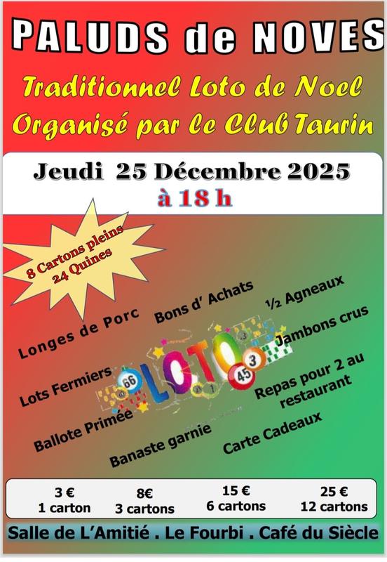 Loto de Noel du Club Taurin des Paluds