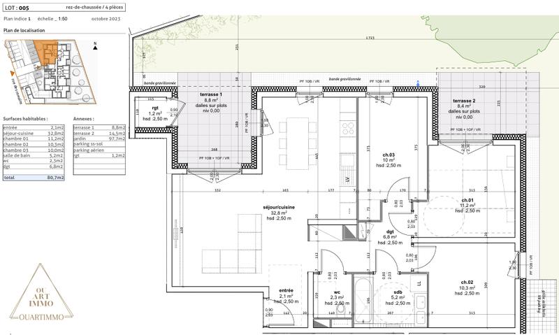 Appartement - 88 m² - 4 pièces