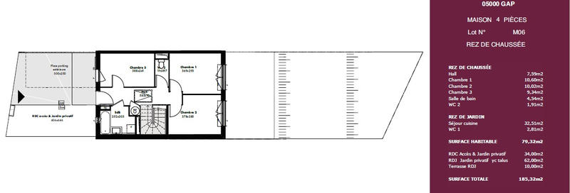 Maison - 79 m² - 4 pièces