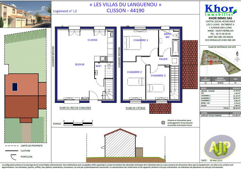 Maison - 80 m² - 4 pièces