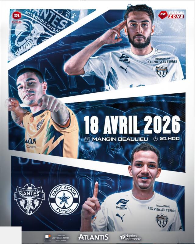 Nantes Métropole Futsal vs Acasa Paris Match de D1 Futsal – Journée 18