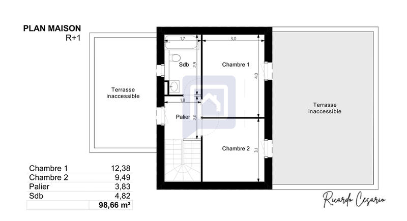 Maison - 98 m² - 4 pièces