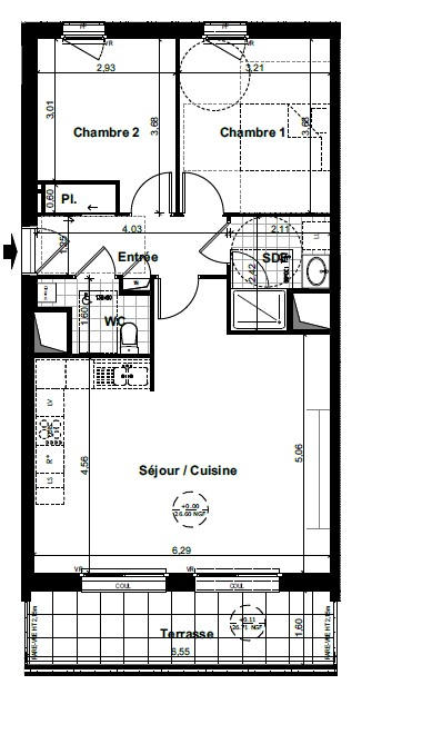 Appartement - 66 m² - 3 pièces