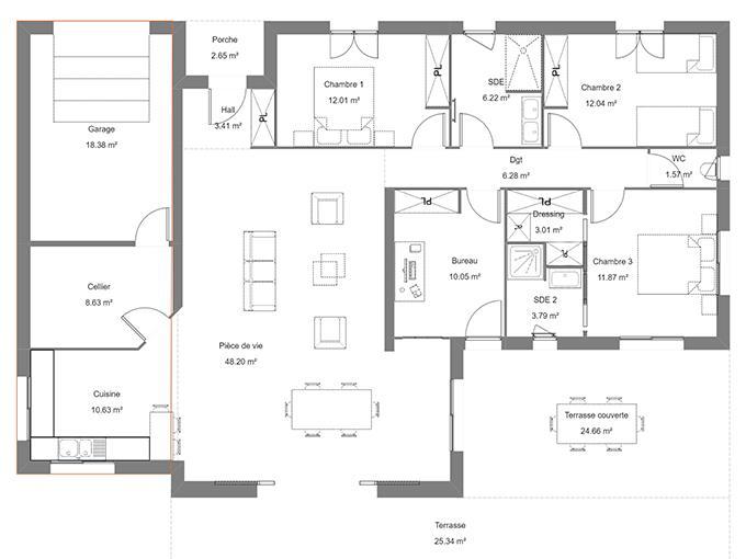 Maison - 135 m² - 5 pièces