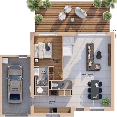 Maison - 113 m² - 6 pièces