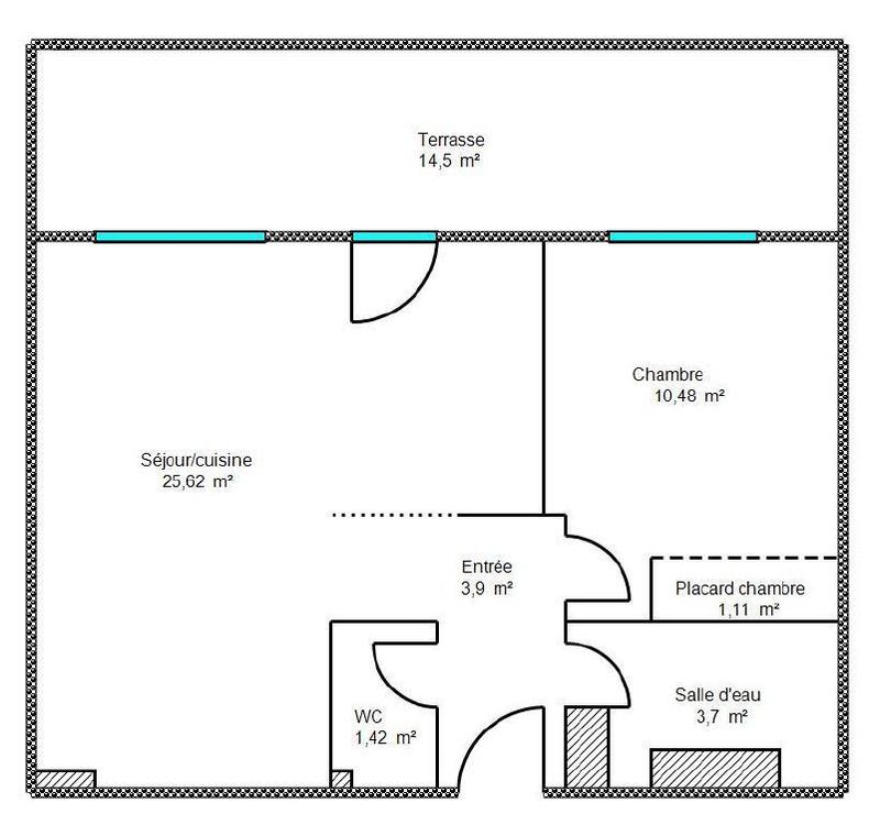 Appartement - 47 m² - 2 pièces