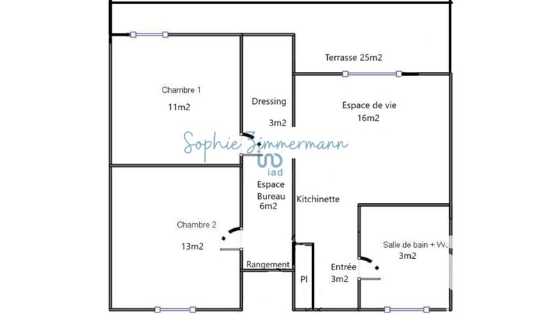 Appartement - 56 m² - 3 pièces