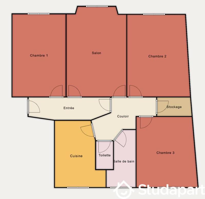 Chambre - 30 m² - 1 pièce